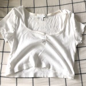 Top Shop White Cropped Tee size US 8